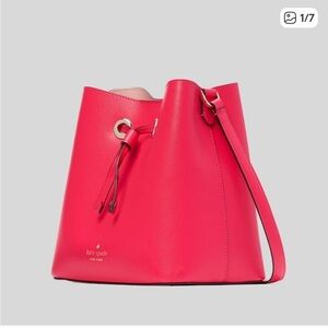 Kate Spade Sadie Bucket Bag Barbie Vibrant Pink Shoulder Bag Bikini Pink